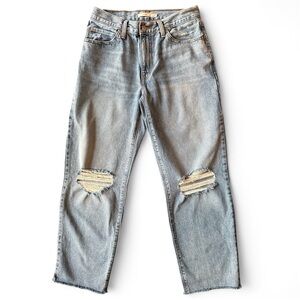 Levi’s 94 Baggy Jeans Women’s 28x30 Blue Distressed Denim Mid Rise Skater Y2K